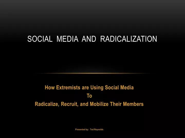 social media and radicalization