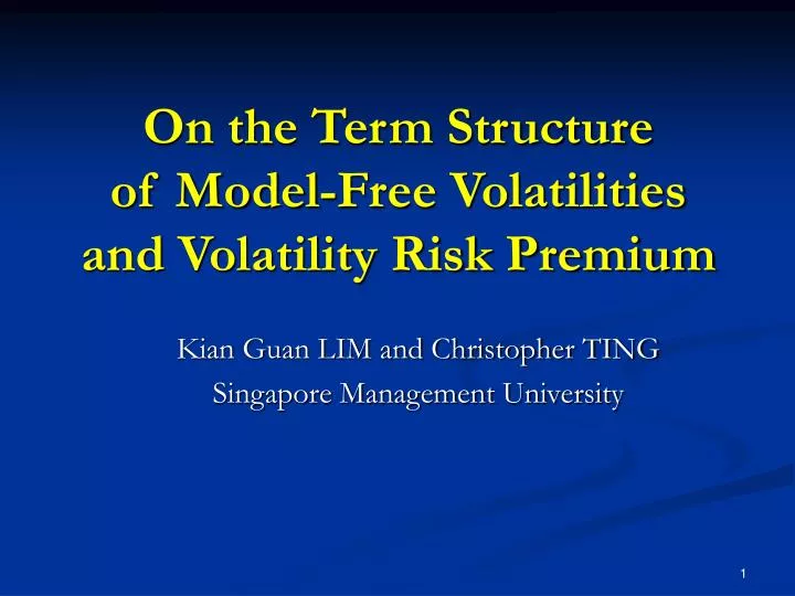 on the term structure of model free volatilities and volatility risk premium