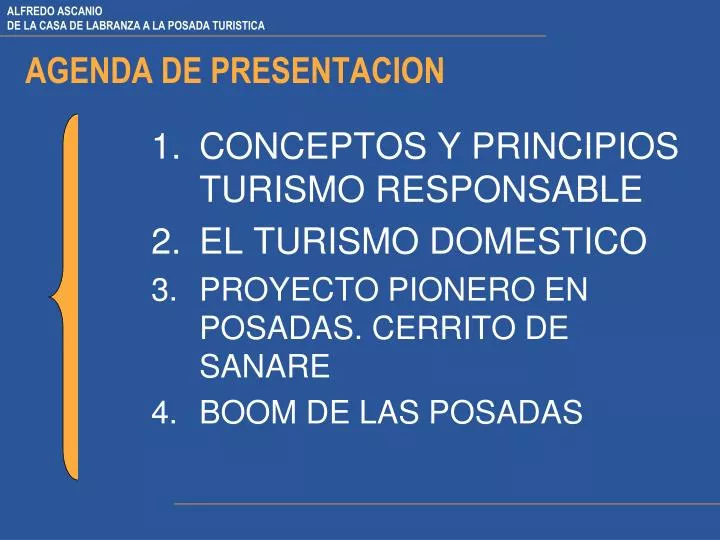 agenda de presentacion