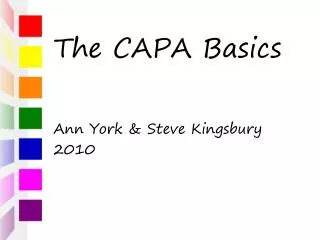 The CAPA Basics