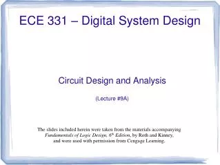 circuit design and analysis lecture 9a