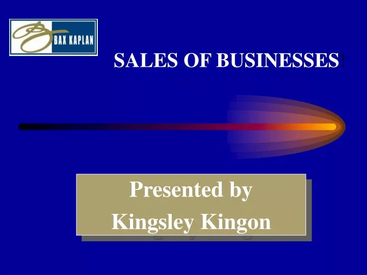 sales of businesses