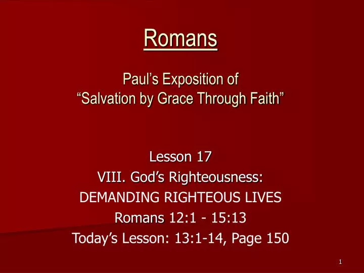 romans paul s exposition of salvation by grace through faith