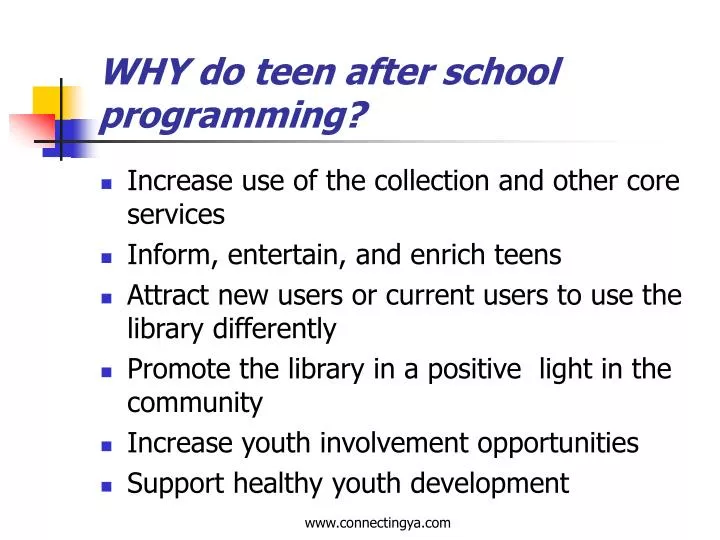 why do teen after school programming