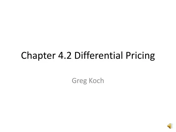 chapter 4 2 differential pricing