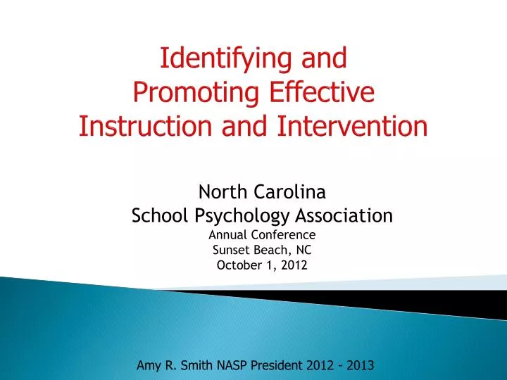 identifying and promoting effective instruction and intervention