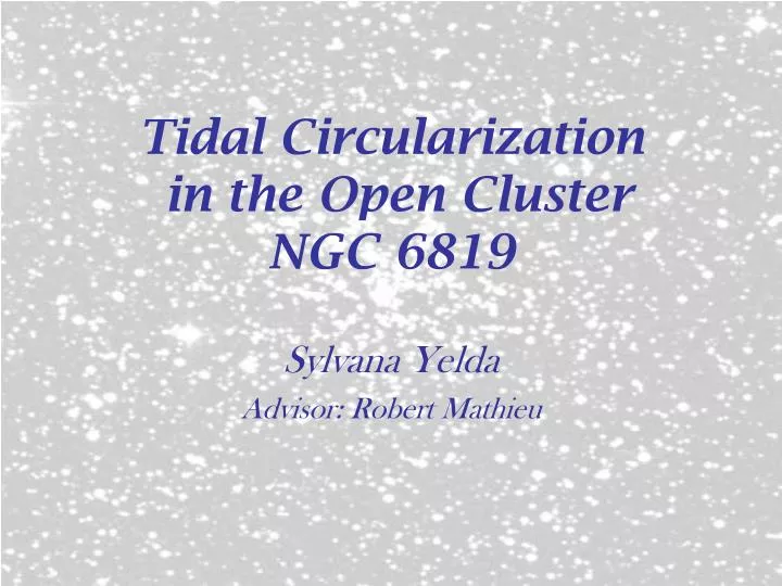 tidal circularization in the open cluster ngc 6819