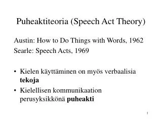puheaktiteoria speech act theory