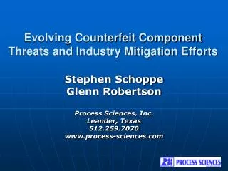 Evolving Counterfeit Component Threats and Industry Mitigation Efforts