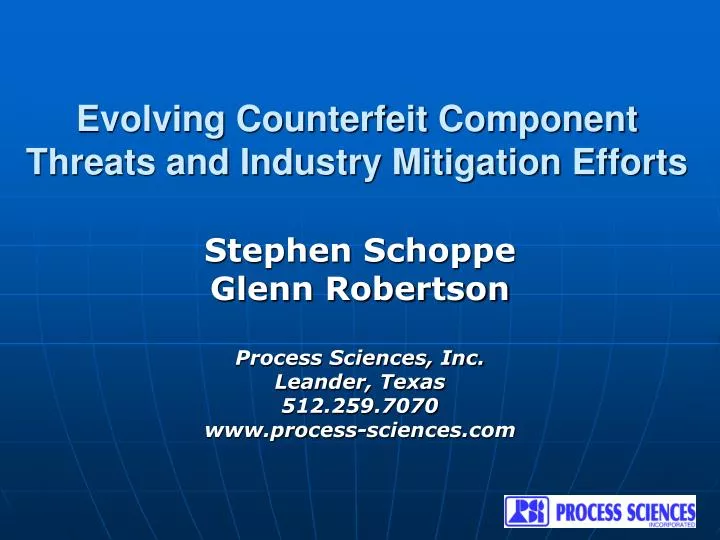 evolving counterfeit component threats and industry mitigation efforts
