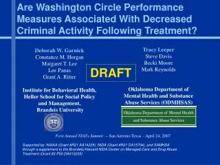 Are Washington Circle Performance Measures Associated With Decreased Criminal Activity Following Treatment?