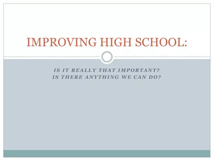 improving high school