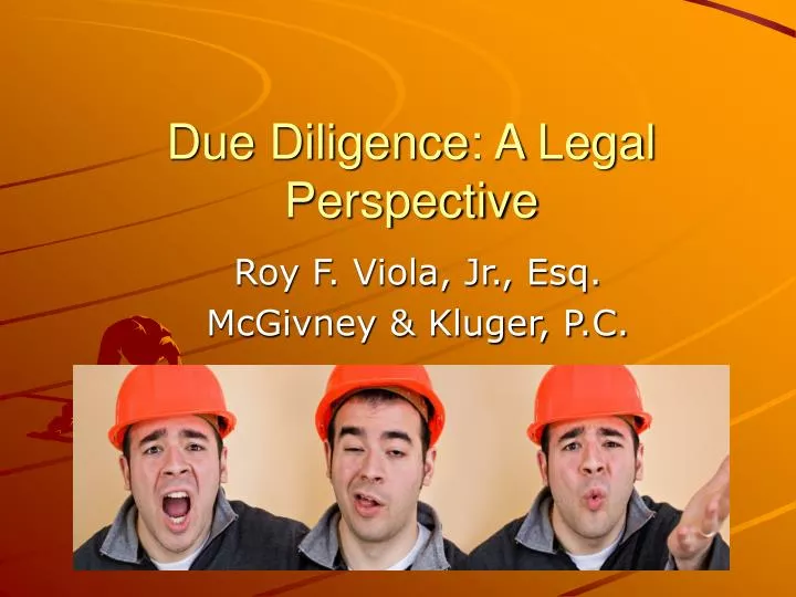 due diligence a legal perspective