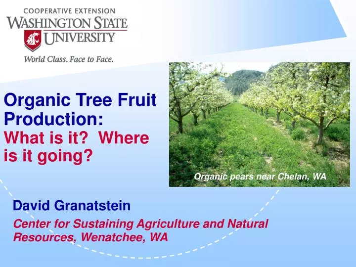 organic tree fruit production what is it where is it going