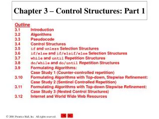 Chapter 3 – Control Structures: Part 1