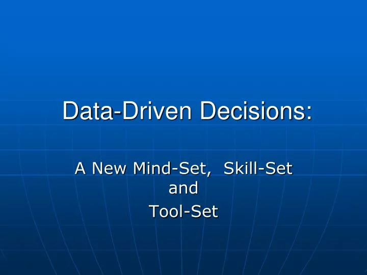 data driven decisions
