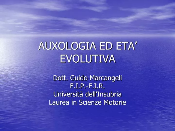 auxologia ed eta evolutiva