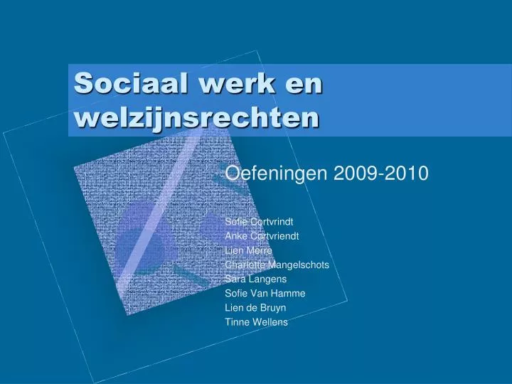 sociaal werk en welzijnsrechten
