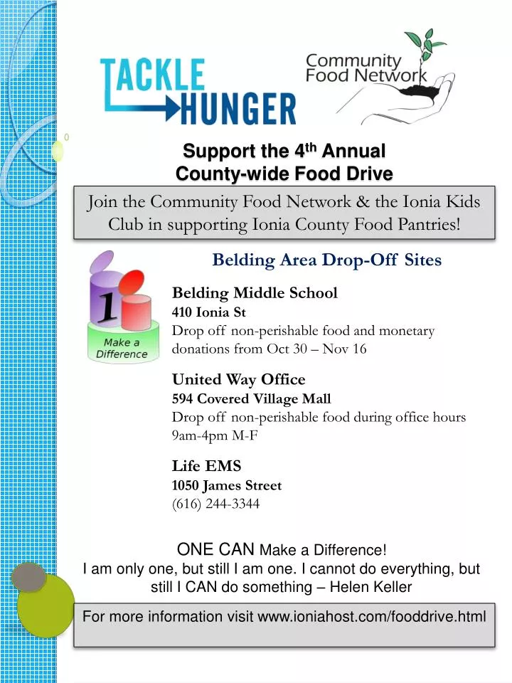 support the 4 th annual county wide food drive