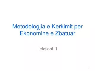 metodologjia e kerkimit per ekonomine e zbatuar