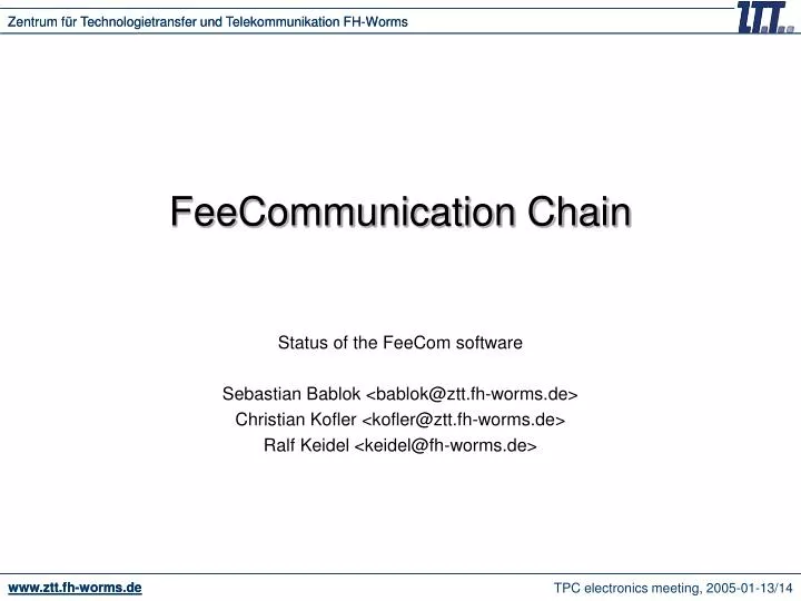 feecommunication chain