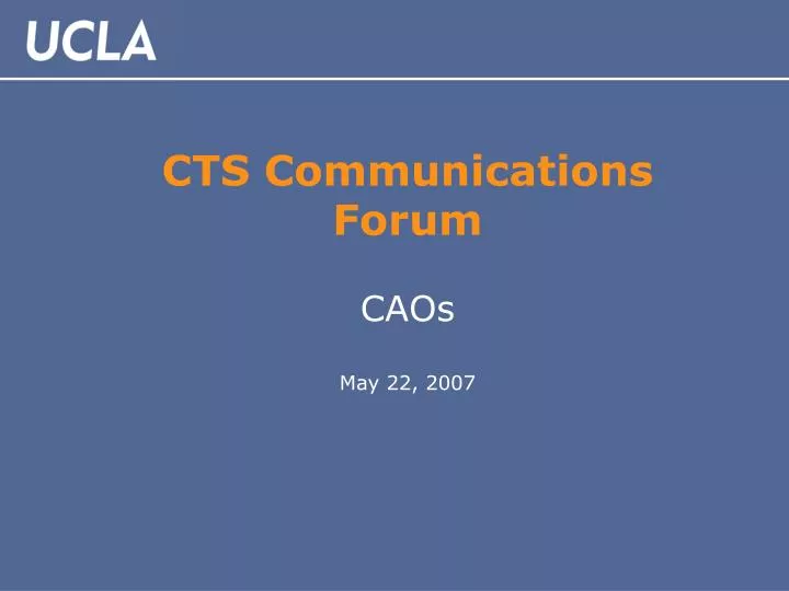 cts communications forum caos may 22 2007