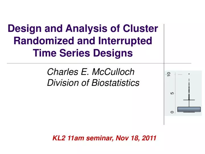 design and analysis of cluster randomized and interrupted time series designs