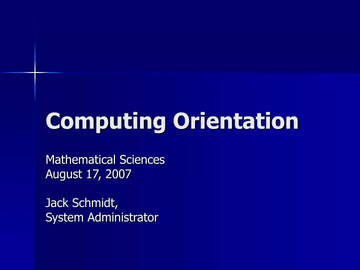 computing orientation