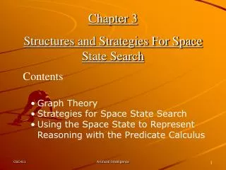 Chapter 3 Structures and Strategies For Space State Search