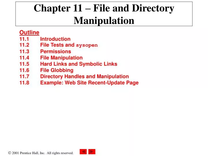 chapter 11 file and directory manipulation