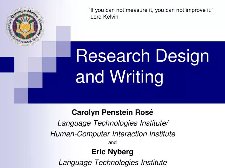 research design and writing