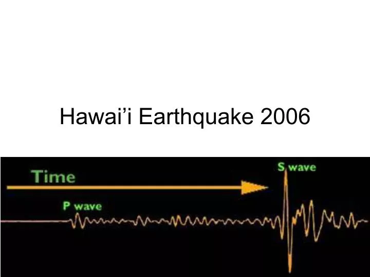 hawai i earthquake 2006