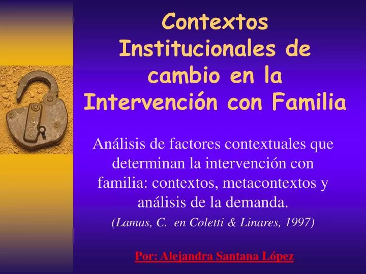 contextos institucionales de cambio en la intervenci n con familia