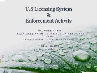 U.S Licensing System &amp; Enforcement Activity