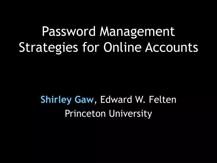 password management strategies for online accounts
