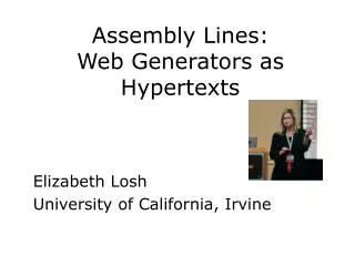 Assembly Lines: Web Generators as Hypertexts