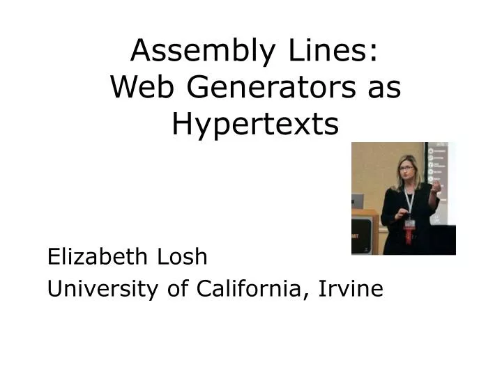 assembly lines web generators as hypertexts