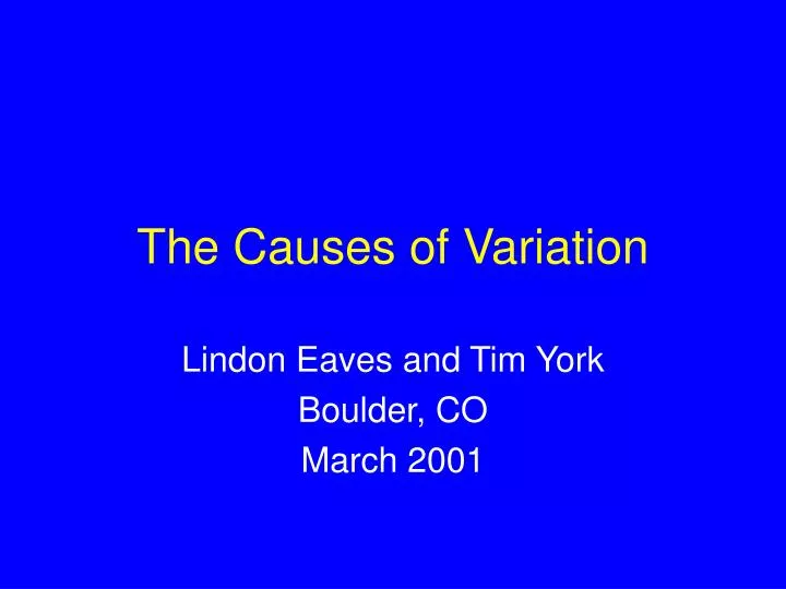 the causes of variation
