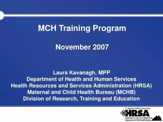 MCH Training Program November 2007