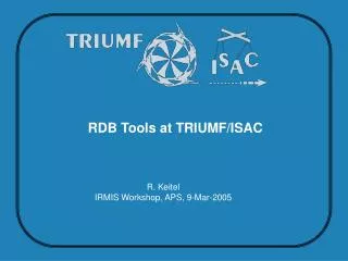 RDB Tools at TRIUMF/ISAC
