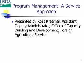 Program Management: A Service Approach