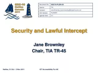 Security and Lawful Intercept
