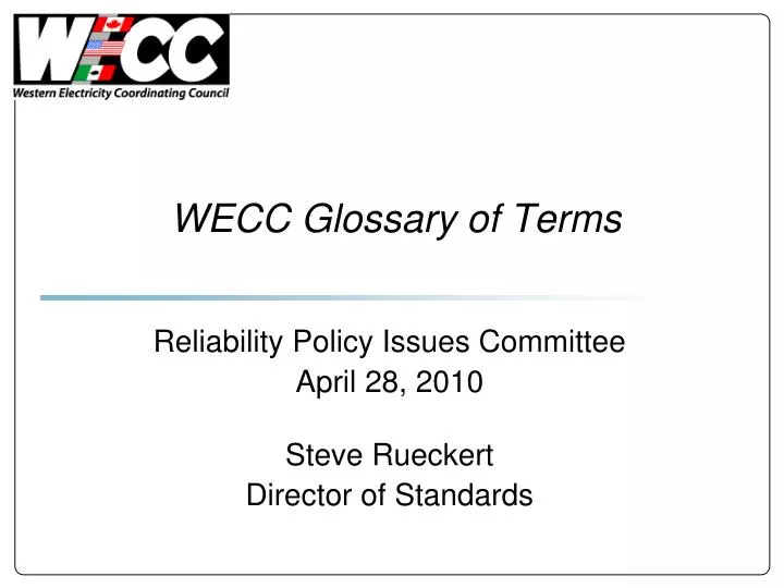 wecc glossary of terms
