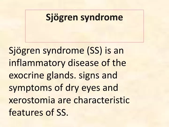 sj gren syndrome