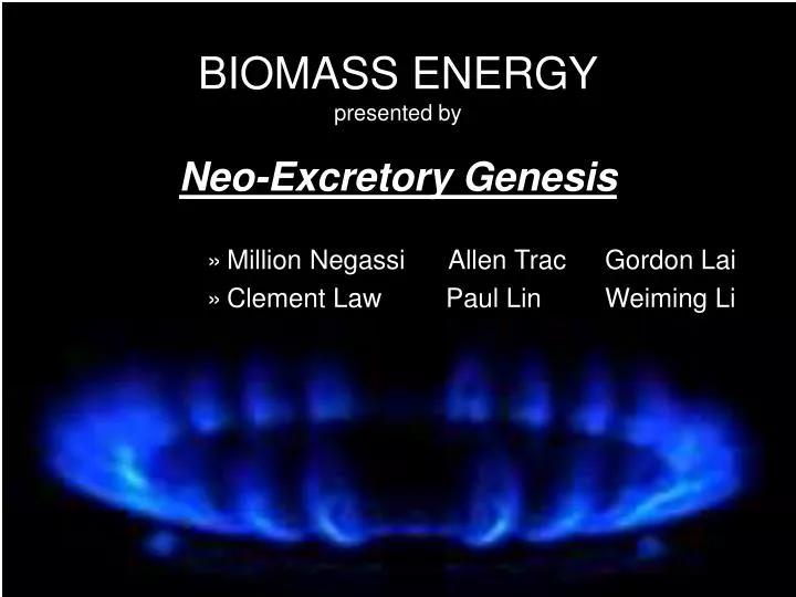 biomass energy presented by neo excretory genesis
