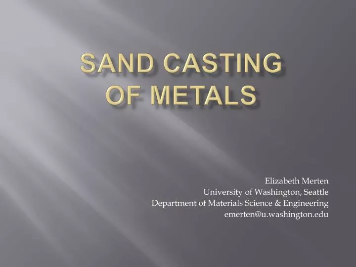 sand casting of metals