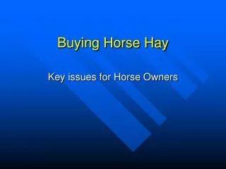 Buying Horse Hay