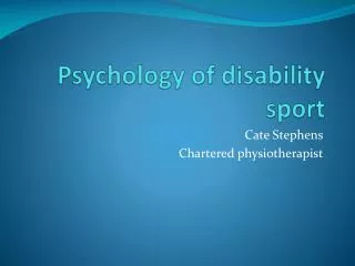 Psychology of disability sport