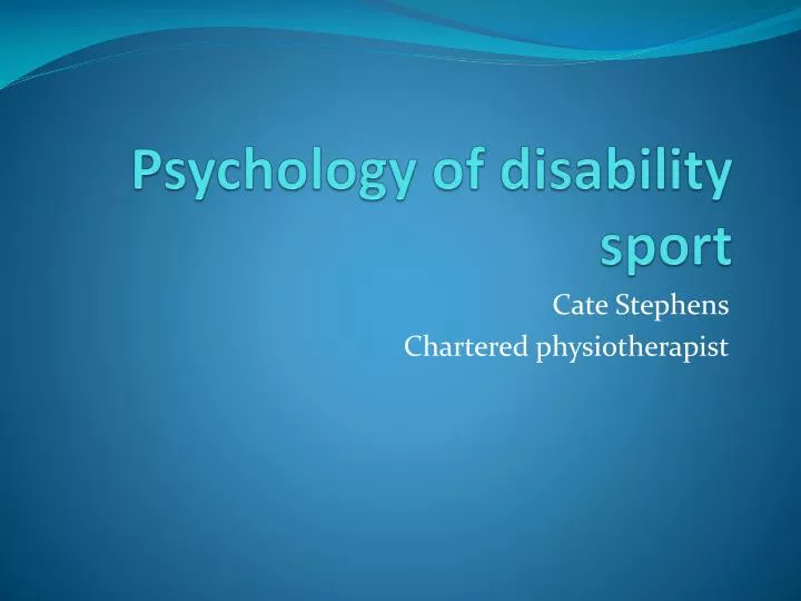 psychology of disability sport