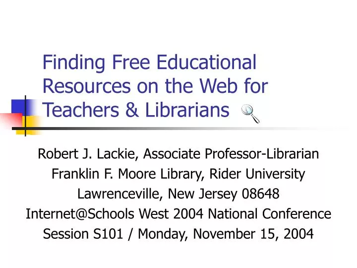 finding free educational resources on the web for teachers librarians